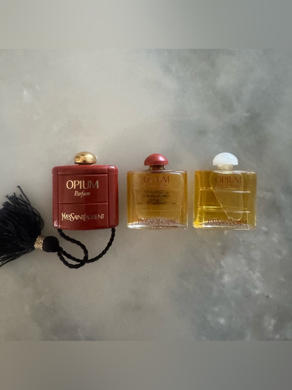 VTG Yves Saint Laurent Opium Pure Mini Travel Size Parfum RARE Splash BUNDLE
